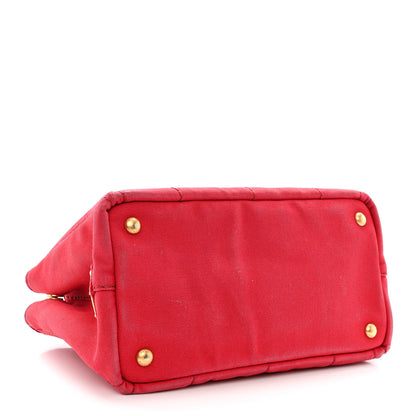 Prada Canapa Small Logo Tote Rosso 4 of 12