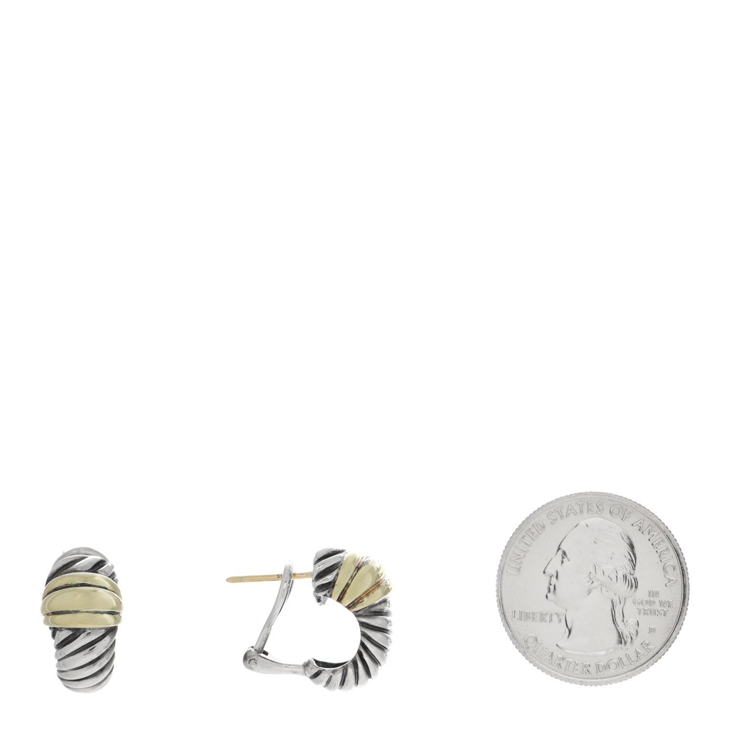 Sterling Silver 14K Yellow Gold Thoroughbred Shrimp Earrings