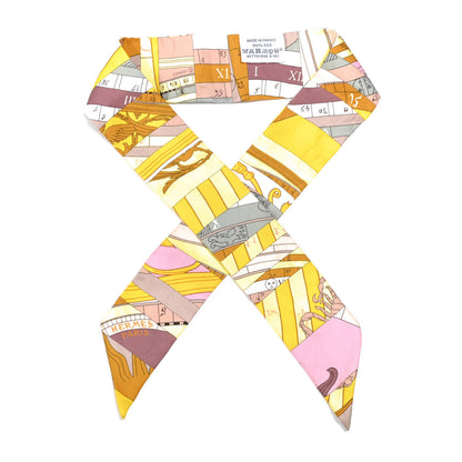 Hermes Silk Astrologie Nouvelle Twilly Jaune White Moutarde 1 of 5