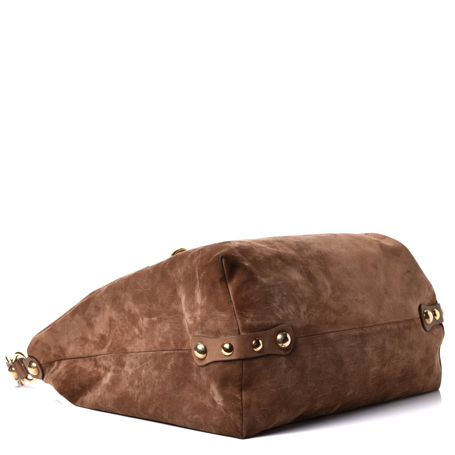 Lanvin Suede Studded Hobo Taupe 5 of 14
