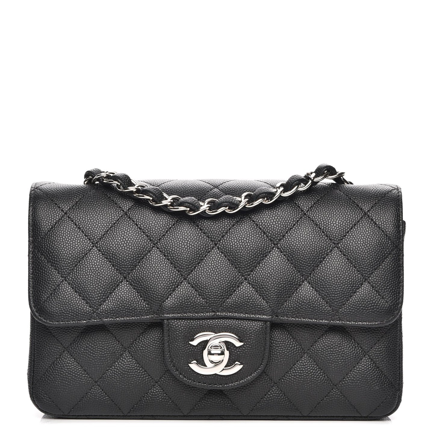Caviar Quilted Mini Rectangular Flap Black