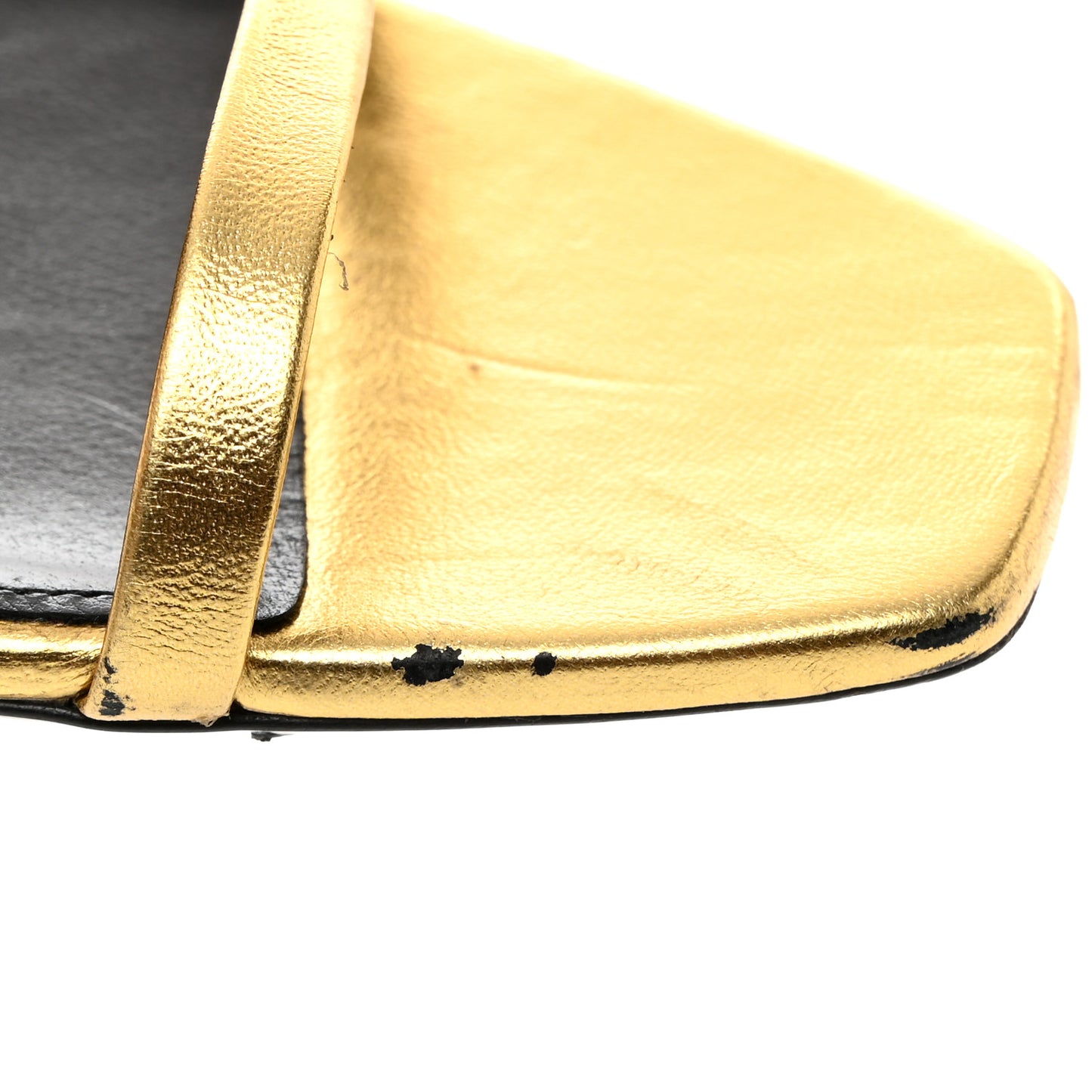 Metallic Lambskin Opyum 110 Sandals 39 Oro