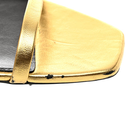 Saint Laurent Metallic Lambskin Opyum 110 Sandals 39 Oro 9 of 15