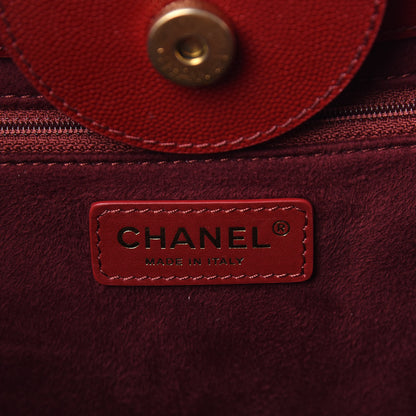 Chanel Caviar Small Studded Deauville Tote Burgundy 6 of 10