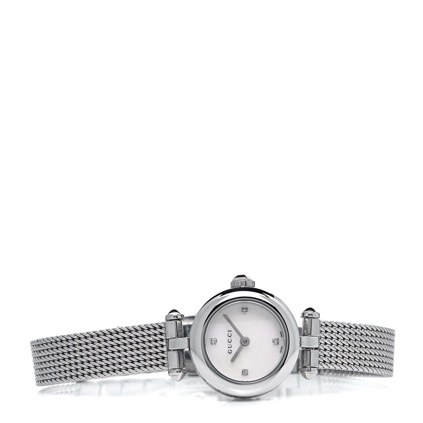 Stainless Steel Diamond Mother of Pearl 22mm Diamantissima Mesh Quartz Watch