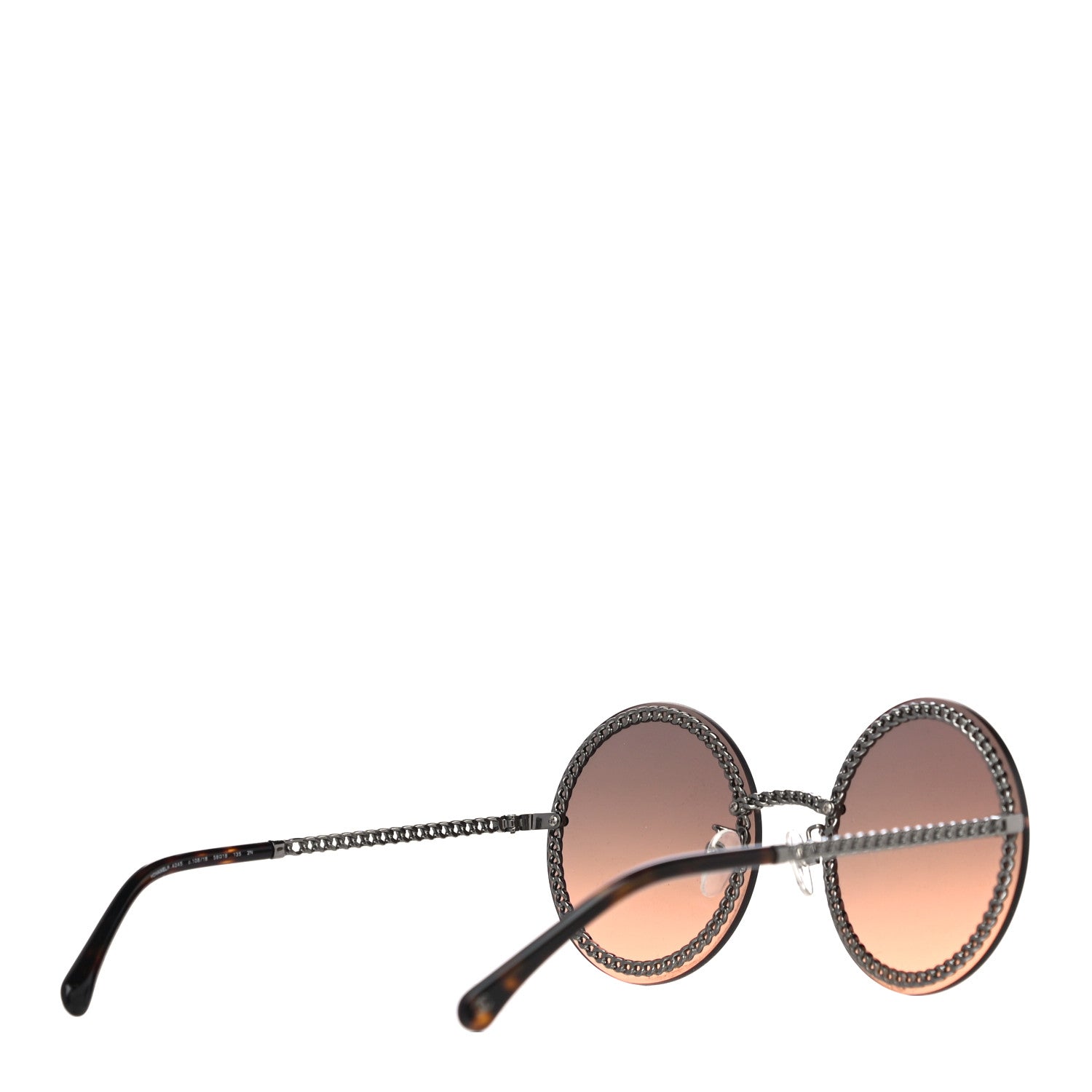 Chanel Metal Chain Round Sunglasses 4245 Brown Gold 4 of 11