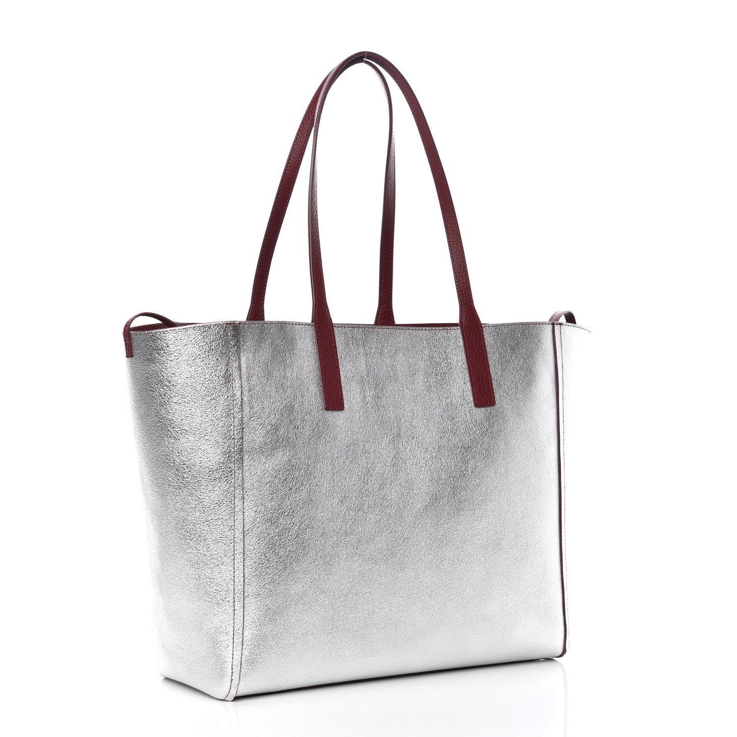 Grained Calfskin Medium Reversible Wandel Tote Ruby Tan