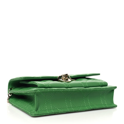 Christian Dior Lambskin Cannage My Dior Daily Chain Pouch Jade Green 4 of 10