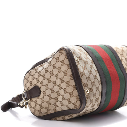 Gucci Monogram Vintage Web Medium Boston Dark Brown 10 of 15