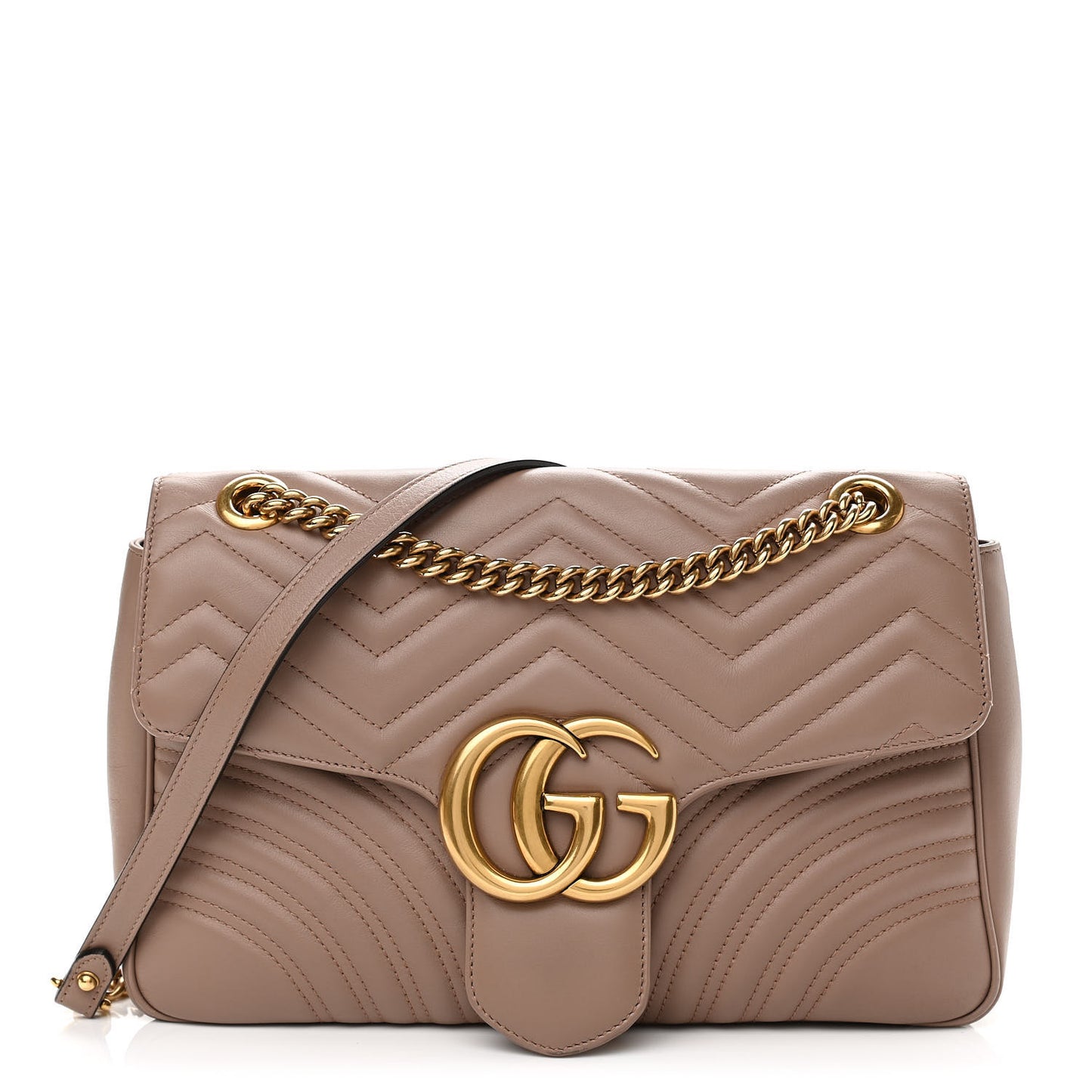Calfskin Matelasse Medium GG Marmont Shoulder Bag Porcelain Rose