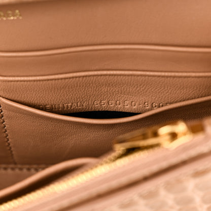 Balenciaga Shiny Calfskin Crocodile Embossed Hourglass Chain Bag Nude Beige 7 of 10