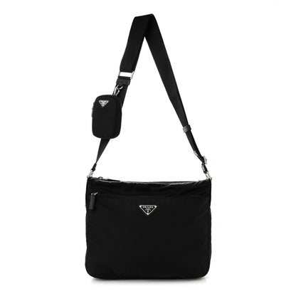 Prada Tessuto Nylon Messenger Bag Black 1 of 15