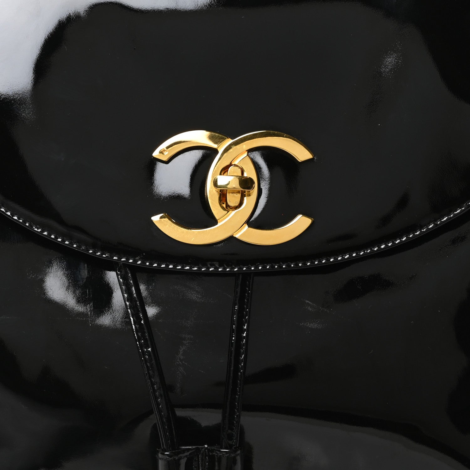 Chanel Patent CC Drawstring Backpack Black 8 of 10