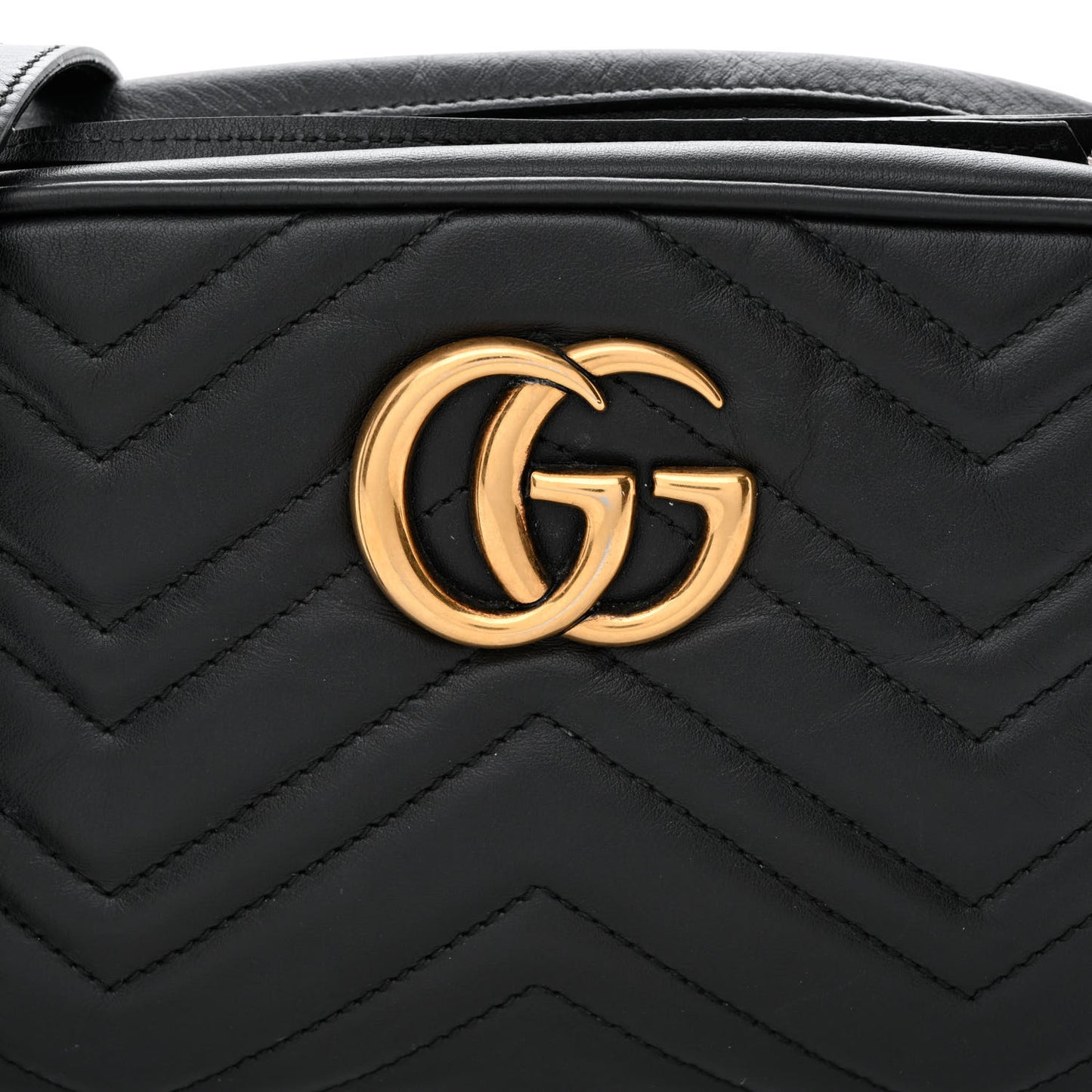 Calfskin Matelasse Small GG Marmont Chain Shoulder Bag Black