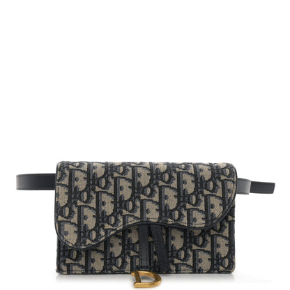 Christian Dior Oblique Saddle Belt Bag Blue 1 of 17