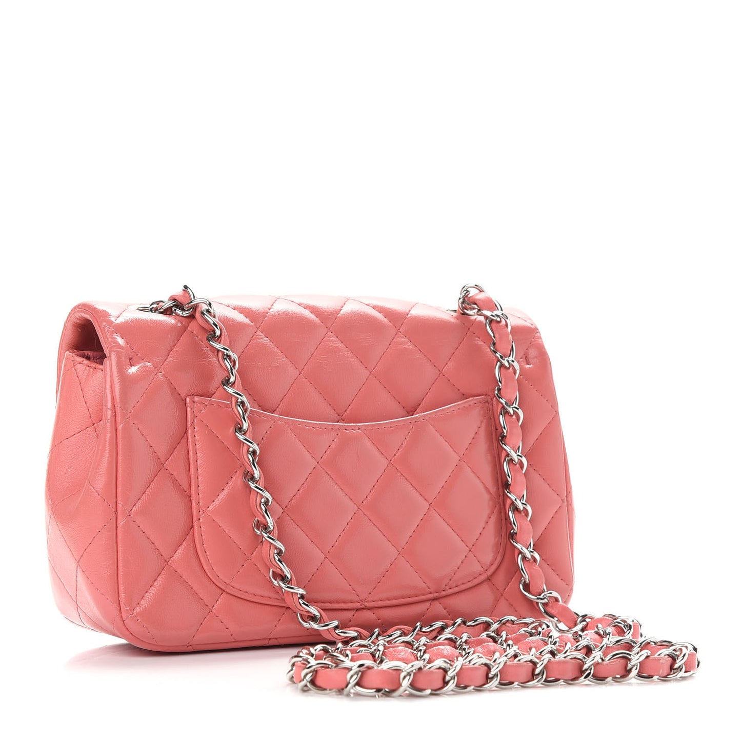 Lambskin Quilted Mini Rectangular Flap Pink