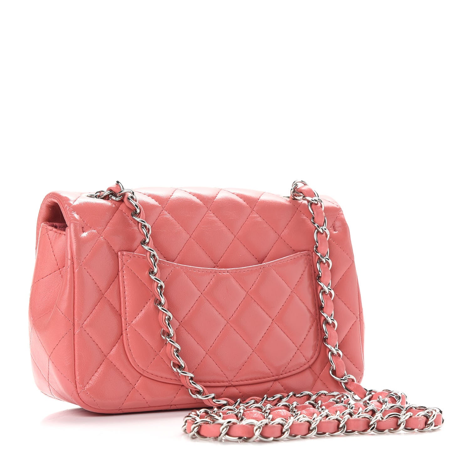 Chanel Lambskin Quilted Mini Rectangular Flap Pink 3 of 10