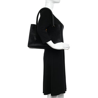 Salvatore Ferragamo Pony Hair Gancio Lock Tote Black 2 of 11