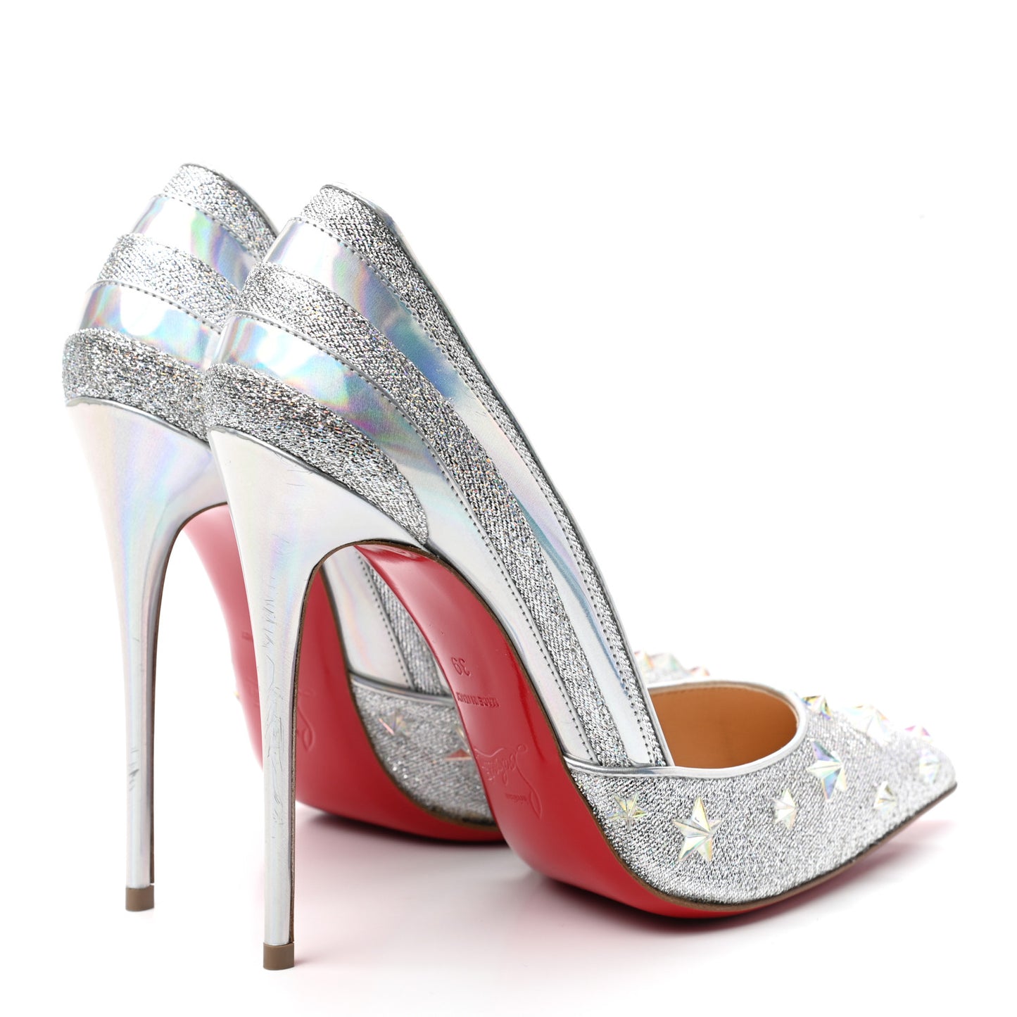 Lurex Metallic Specchio Studded Wonder 120 Pumps 39 Silver
