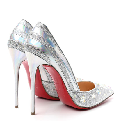 Christian Louboutin Lurex Metallic Specchio Studded Wonder 120 Pumps 39 Silver 4 of 7