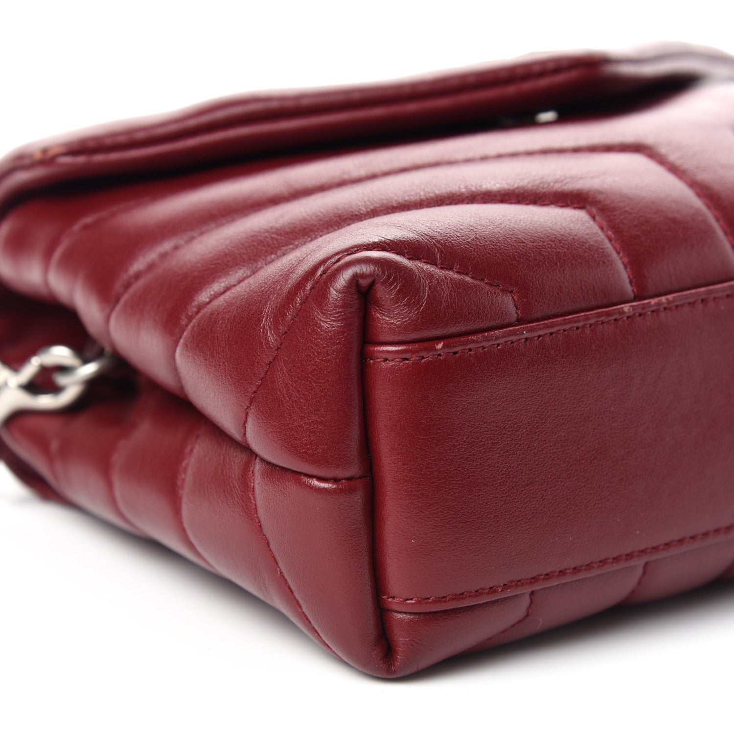 Saint Laurent Calfskin Y Quilted Monogram Toy Loulou Monogram Crossbody Bag Rouge 8 of 10