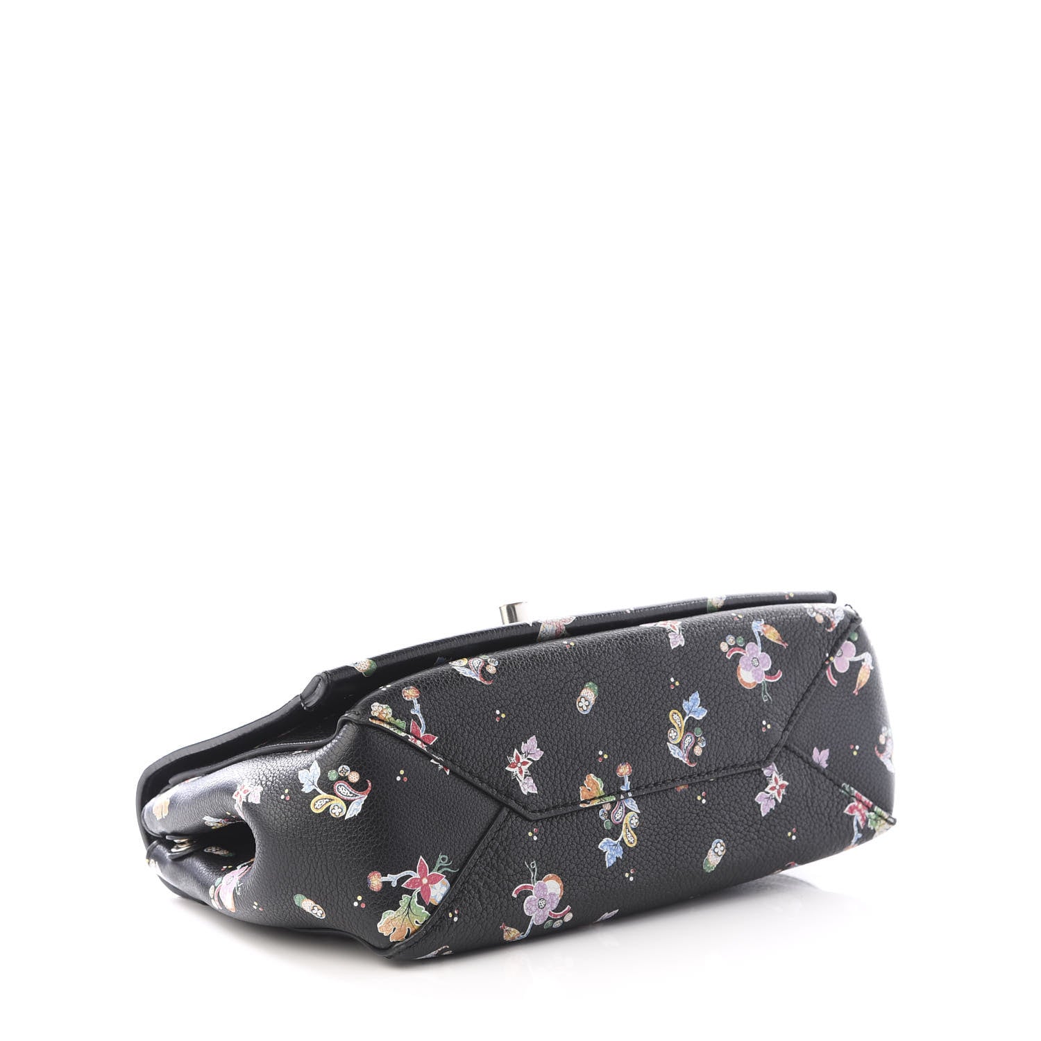 Louis Vuitton Soft Calfskin Lockme II Floral Chain Bag BB Black 3 of 11