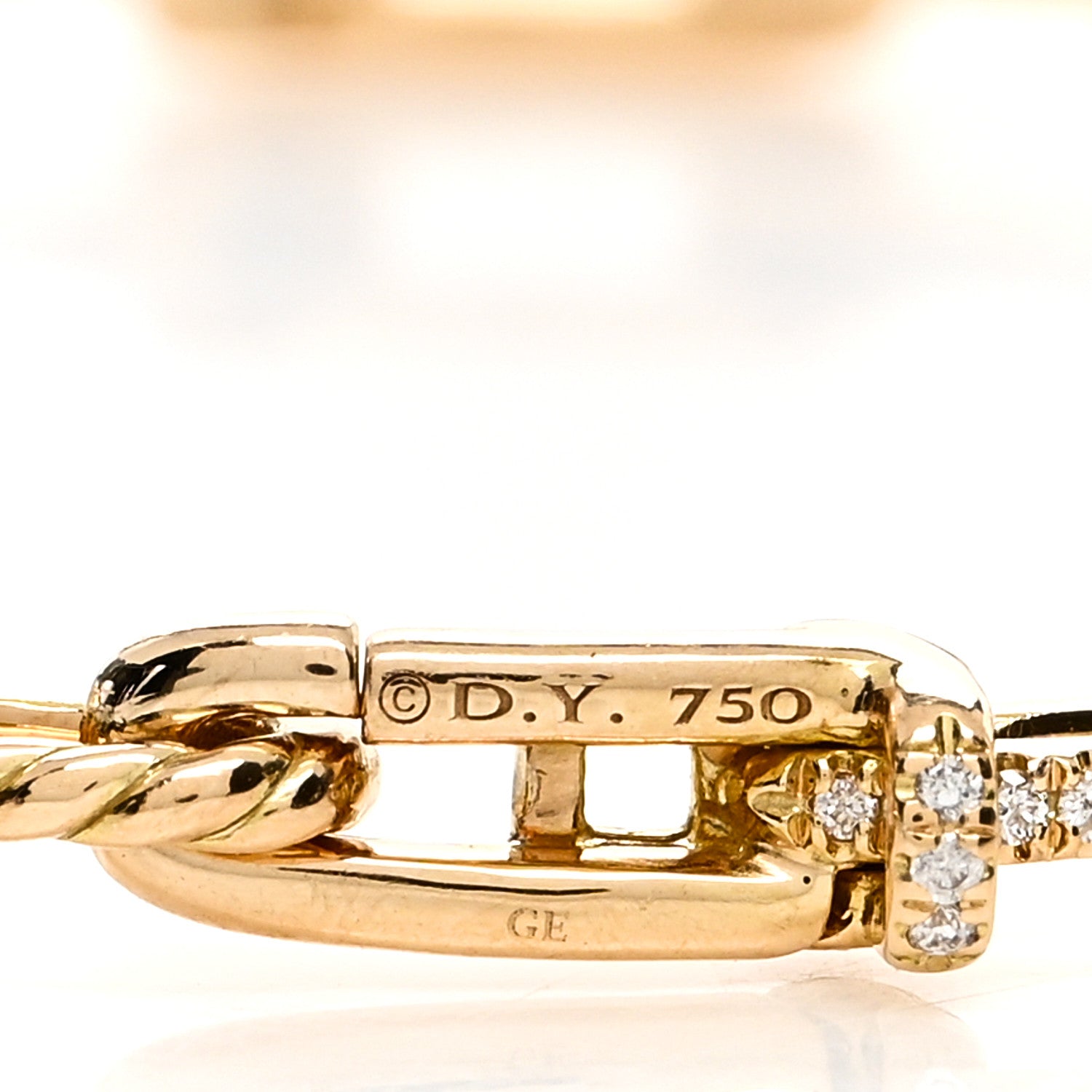 David Yurman 18K Yellow Gold Diamond 4mm Stax Chain Link Bracelet 3 of 3