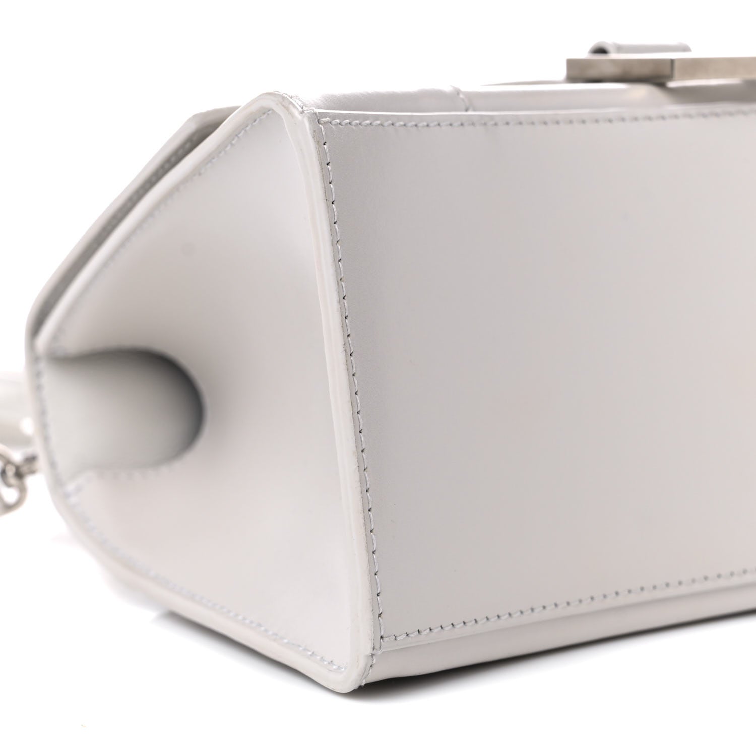 Balenciaga Shiny Box Calfskin Small Hourglass Top Handle Bag Chalky White 8 of 15