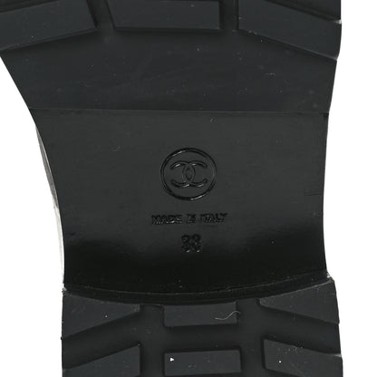 Chanel Lambskin Grained Calfskin CC Cap Toe Short Boots 38 White Black 6 of 8