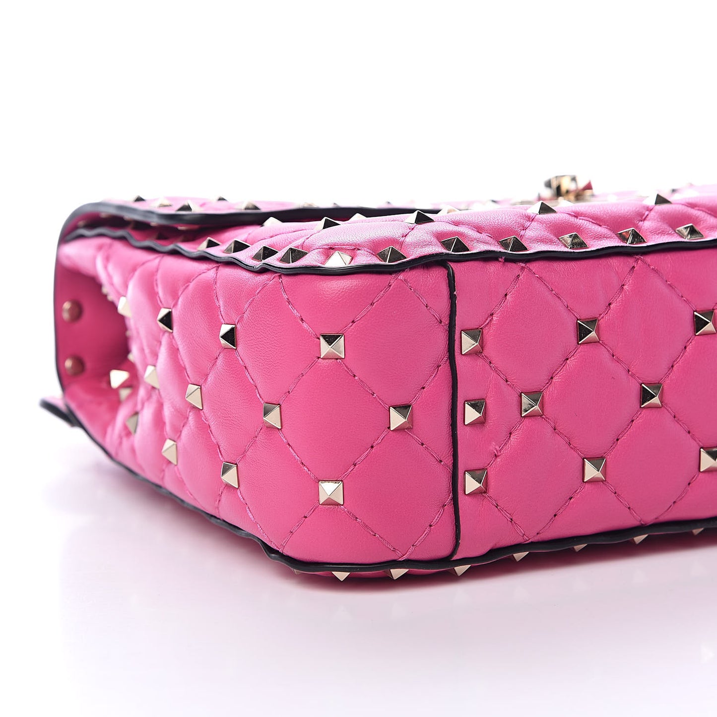 Nappa Medium Rockstud Spike Shoulder Bag Pink Orchid