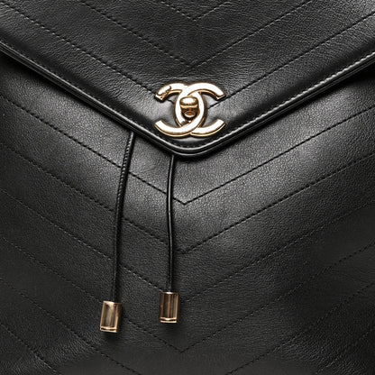 Chanel Grained Calfskin Chevron Stitched Backpack Black 8 of 11