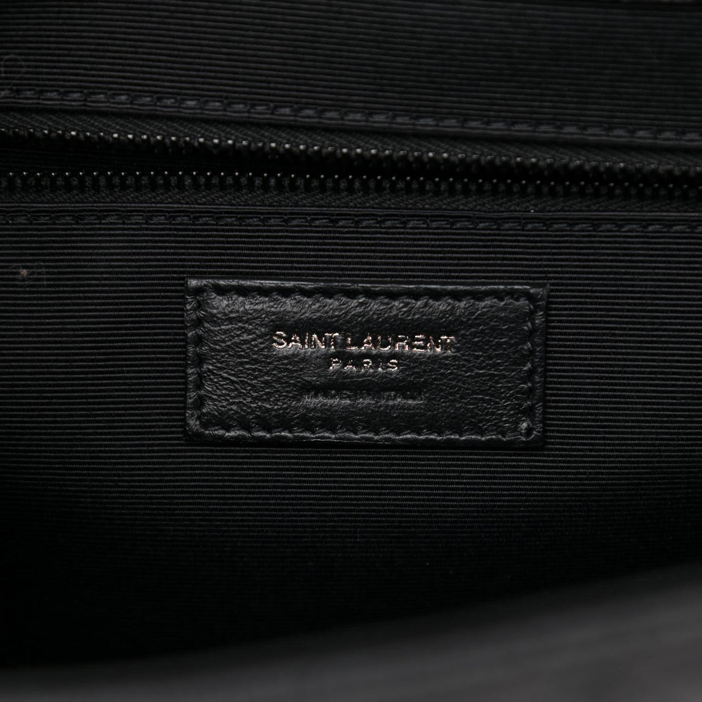 Grain De Poudre Textured Mixed Matelasse Large Triquilt Monogram Monochrome Satchel Black