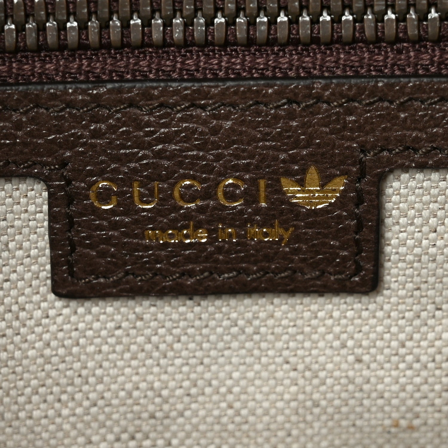 Gucci X ADIDAS Crystal Vintage Monogram Textured Dollar Calfskin Web Trefoil Logo Mini Bowling Bag Mid Natural Nut Off White New Acero 6 of 10