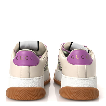 Gucci Nappa Charlotte Canvas Crystal GG Monogram Womens Screener 50mm Sneakers 37.5 Off White 6 of 11