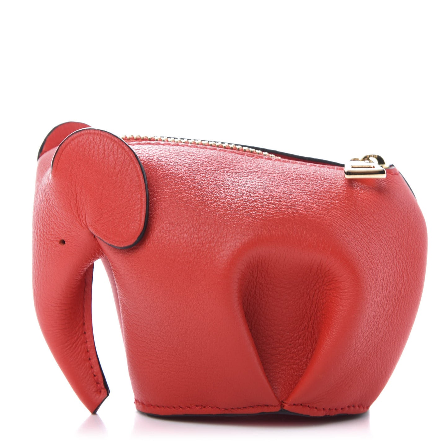 Calfskin Elephant Coin Purse Red