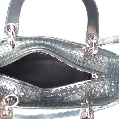 Christian Dior Metallic Patent Micro-Cannage Medium Lady Dior Light Blue 5 of 10