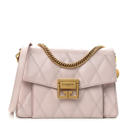 Givenchy Goatskin Quilted Small GV3 Shoulder Bag Pale Pink 1 of 10