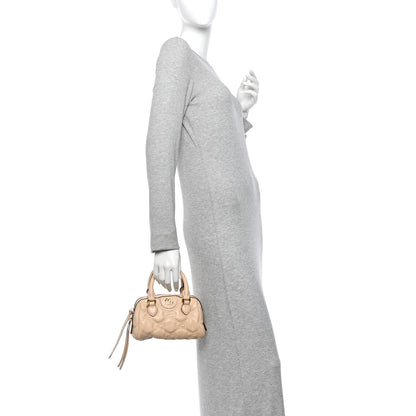 Gucci Calfskin GG Matelasse Mini Bowler Bag Naturale 2 of 11