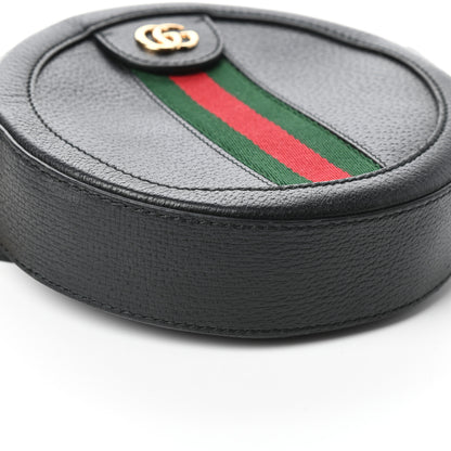 Gucci Grained Calfskin Web Mini Ophidia Round Shoulder Bag Black 8 of 9