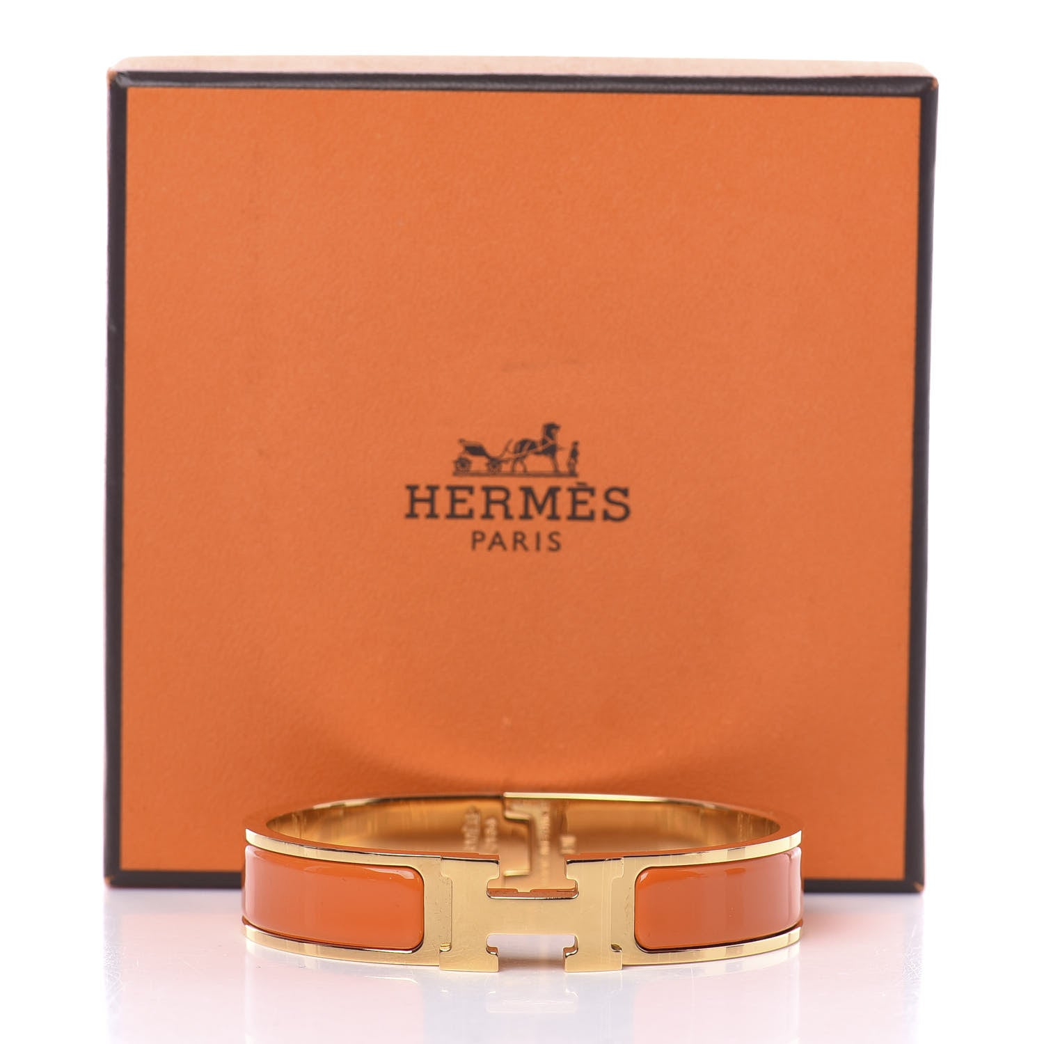 Hermes Enamel Narrow Clic Clac H Bracelet PM Orange 7 of 7
