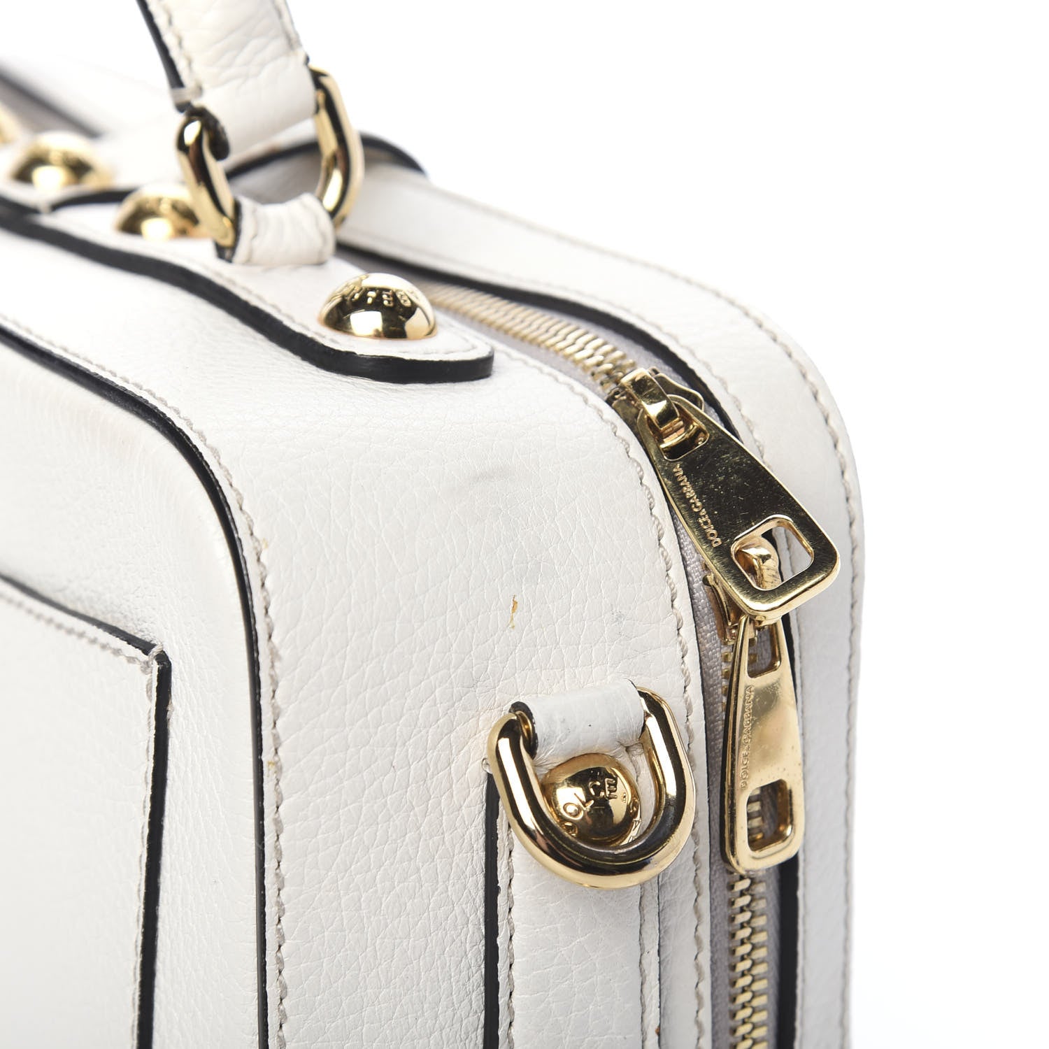 Dolce & Gabbana Drummed Calfskin Rosaria Shoulder Bag White 10 of 14