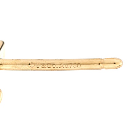 Tiffany 18K Yellow Gold Diamond T Bar Earrings 4 of 5