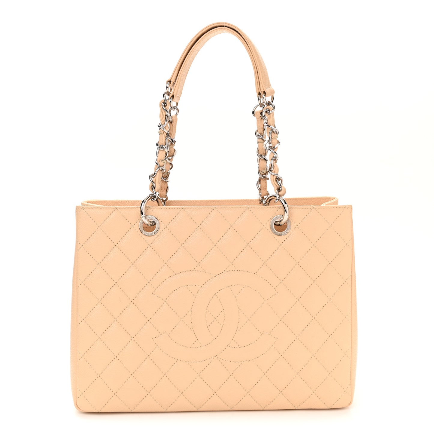 Caviar Quilted Grand Shopping Tote GST Beige Clair