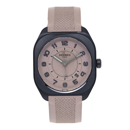 Hermes Titanium Rubber 39mm H08 Special Edition Automatic Watch Taupe 1 of 5