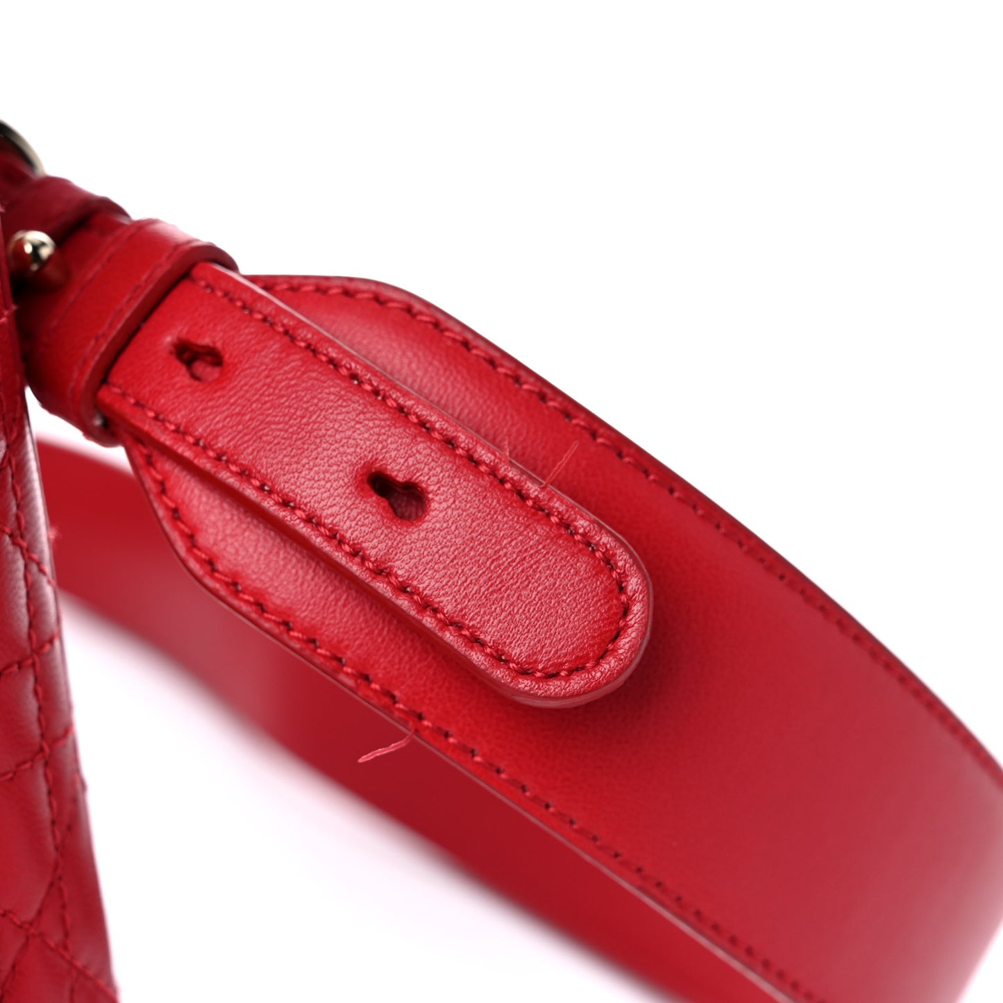 Lambskin Cannage Small Lucky Badges My Lady Dior Red