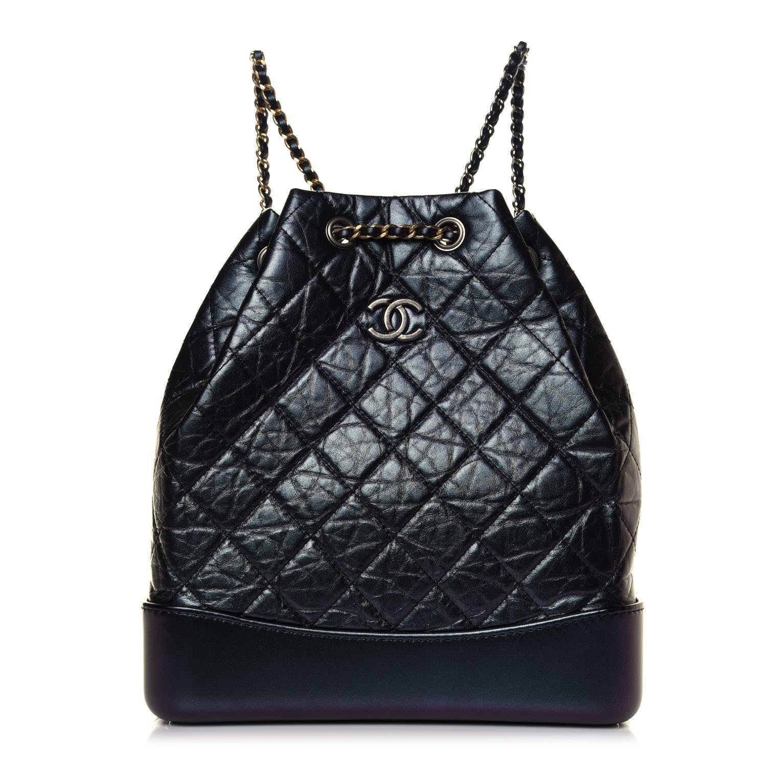 Chanel Iridescent Aged Calfskin Quilted Gabrielle Backpack Black 1 of 4