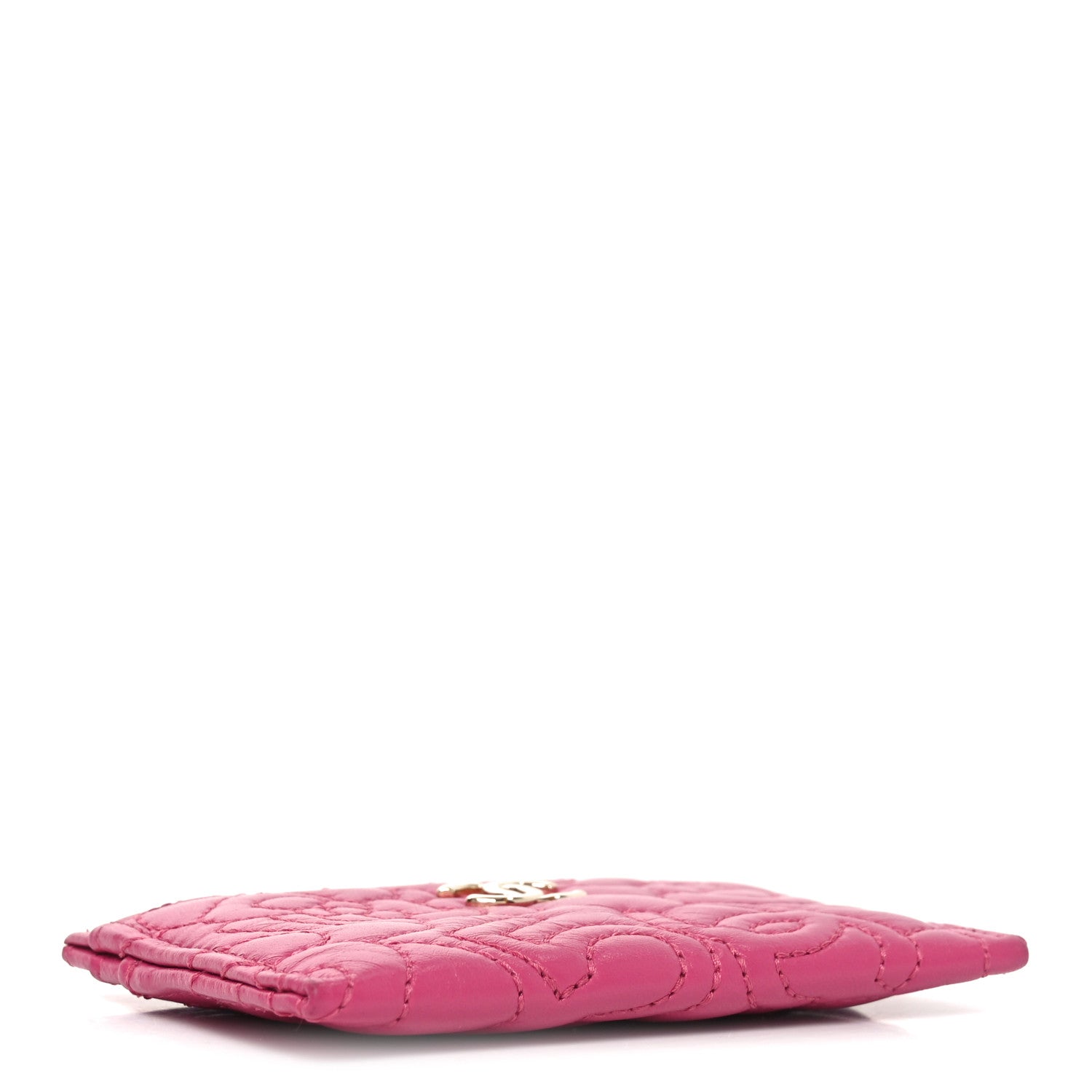 Chanel Lambskin Camellia Embossed Card Holder Fuchsia 4 of 7