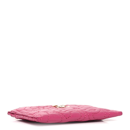 Chanel Lambskin Camellia Embossed Card Holder Fuchsia 4 of 7