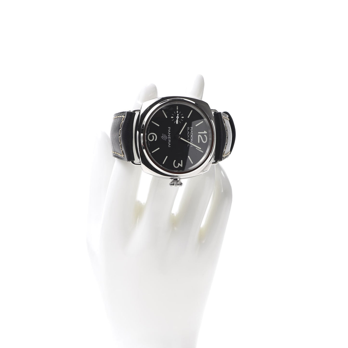 Stainless Steel Calfskin 45mm Radiomir Black Seal Logo Manual Winding Watch Black PAM00754