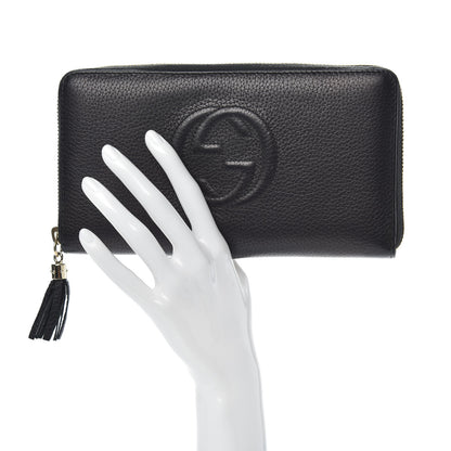 Gucci Pebbled Calfskin Soho Zip Around Wallet Black 2 of 13